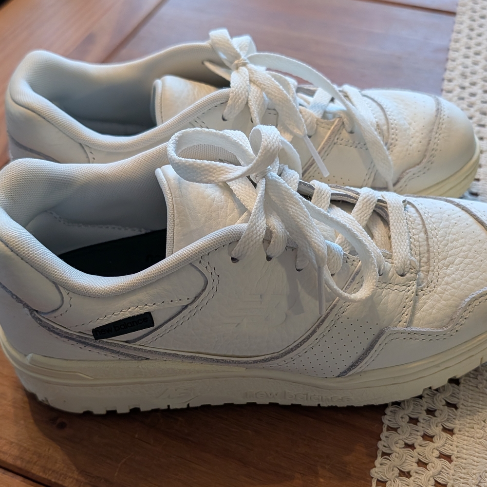 White Leather New Balance Sneakers